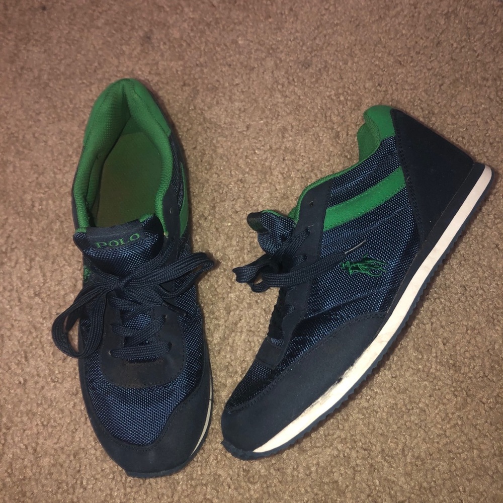 Polo Green and Blue Sneakers 7 EUC